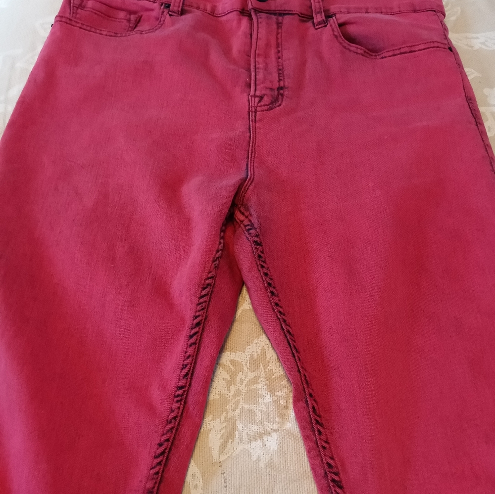 Red BDG jeans.